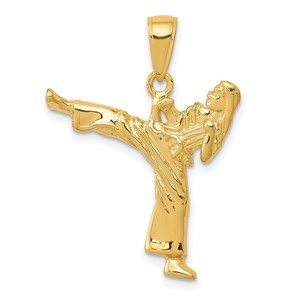 Million Charms 14k Yellow Gold Girl Karate Charm